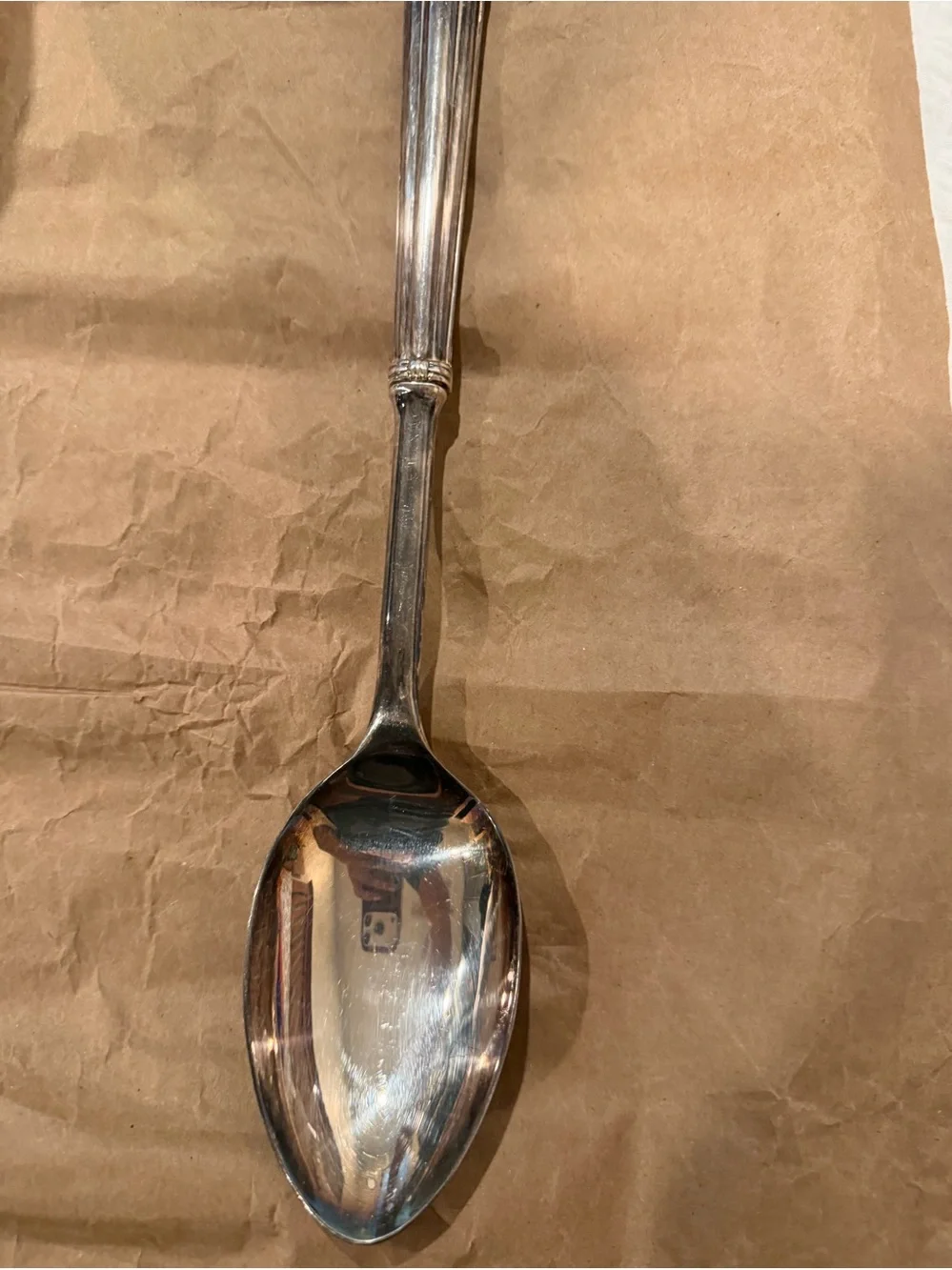 Polished Silver Serving Spoon - Classic Silver Tone
